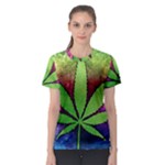 Pot Leaf All Over Print Sport T-shirt (Women)