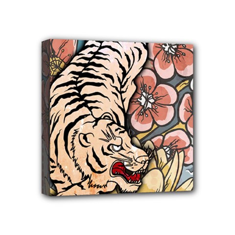 White Tiger Mini Canvas 4  x 4  (Stretched) from ArtsNow.com