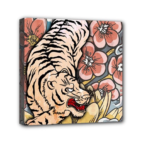 White Tiger Mini Canvas 6  x 6  (Stretched) from ArtsNow.com