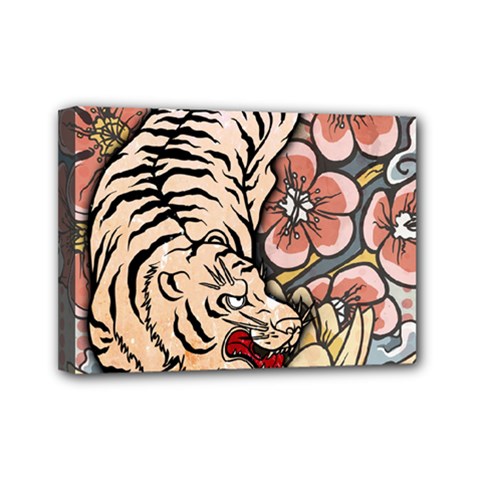 White Tiger Mini Canvas 7  x 5  (Stretched) from ArtsNow.com