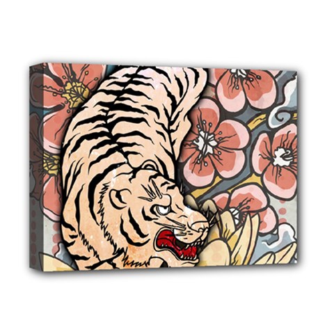 White Tiger Deluxe Canvas 16  x 12  (Stretched)  from ArtsNow.com