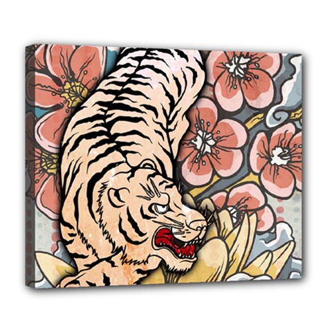 White Tiger Deluxe Canvas 24  x 20  (Stretched) from ArtsNow.com