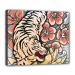White Tiger Deluxe Canvas 24  x 20  (Stretched)