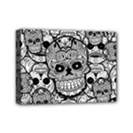 Sugar Skulls   Black And White Mini Canvas 7  x 5  (Stretched)