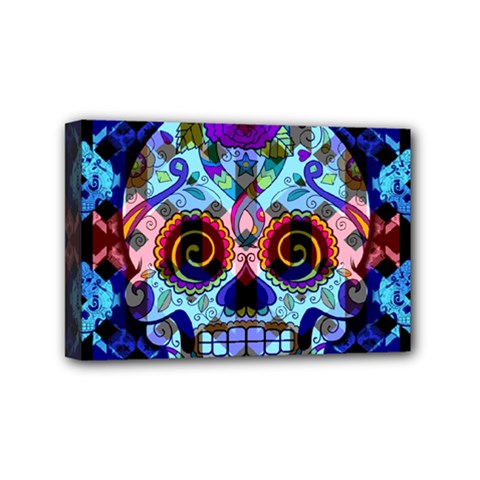 Sugar Skulls   Hypno Mini Canvas 6  x 4  (Stretched) from ArtsNow.com