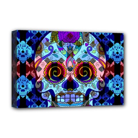 Sugar Skulls   Hypno Deluxe Canvas 18  x 12  (Stretched) from ArtsNow.com