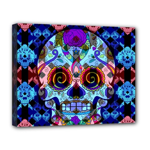 Sugar Skulls   Hypno Deluxe Canvas 20  x 16  (Stretched) from ArtsNow.com