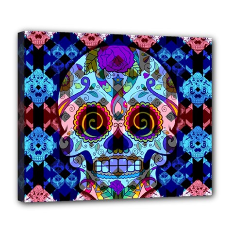 Sugar Skulls   Hypno Deluxe Canvas 24  x 20  (Stretched) from ArtsNow.com