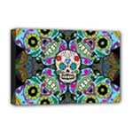 Sugar Skulls   Spiral Deluxe Canvas 18  x 12  (Stretched)