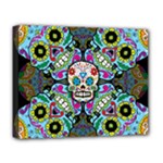 Sugar Skulls   Spiral Deluxe Canvas 20  x 16  (Stretched)