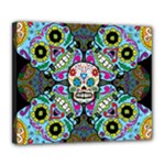 Sugar Skulls   Spiral Deluxe Canvas 24  x 20  (Stretched)