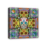 Sugar Skulls   Patterned Mini Canvas 4  x 4  (Stretched)