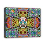 Sugar Skulls   Patterned Canvas 10  x 8  (Stretched)