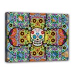 Sugar Skulls   Patterned Canvas 16  x 12  (Stretched)