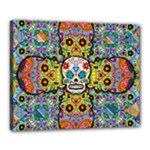 Sugar Skulls   Patterned Canvas 20  x 16  (Stretched)