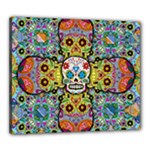 Sugar Skulls   Patterned Canvas 24  x 20  (Stretched)
