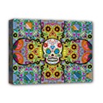 Sugar Skulls   Patterned Deluxe Canvas 16  x 12  (Stretched) 