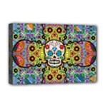 Sugar Skulls   Patterned Deluxe Canvas 18  x 12  (Stretched)