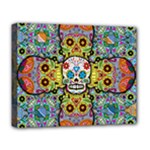Sugar Skulls   Patterned Deluxe Canvas 20  x 16  (Stretched)