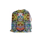 Sugar Skulls   Patterned Drawstring Pouch (Medium)