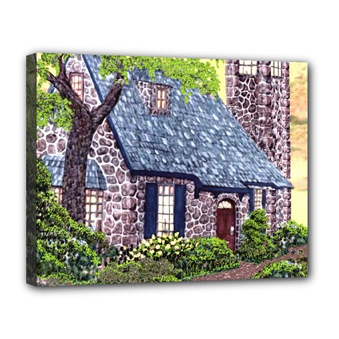 Essex Lighthouse   Ave Hurley   Pillow Canvas 14  x 11  (Stretched) from ArtsNow.com