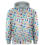 Blue Colorful Cats Silhouettes Pattern Men s Zipper Hoodies