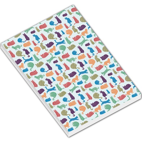 Blue Colorful Cats Silhouettes Pattern Large Memo Pads from ArtsNow.com