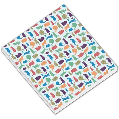Blue Colorful Cats Silhouettes Pattern Small Memo Pads from ArtsNow.com
