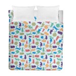 Blue Colorful Cats Silhouettes Pattern Duvet Cover (Twin Size)