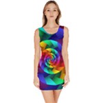 Psychedelic Rainbow Spiral  Bodycon Dress