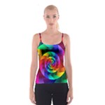 Psychedelic Rainbow Spiral Spaghetti Strap Top