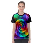 Psychedelic Rainbow Spiral  Women s Sport Mesh Tee