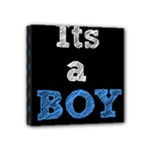 Its A Boy Black Mini Canvas 4  x 4  (Stretched)