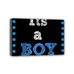 Its A Boy Black Mini Canvas 6  x 4  (Stretched)