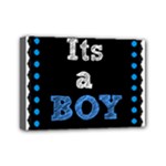 Its A Boy Black Mini Canvas 7  x 5  (Stretched)