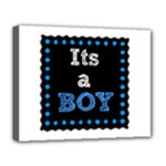 Its A Boy Black Deluxe Canvas 20  x 16  (Stretched)