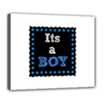 Its A Boy Black Deluxe Canvas 24  x 20  (Stretched)