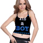 Its A Boy Black Spaghetti Strap Bra Top