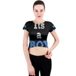 Its A Boy Black Crew Neck Crop Top