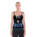 Its A Boy Black Spaghetti Strap Top
