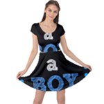 Its A Boy Black Cap Sleeve Dress