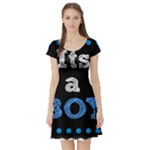 Its A Boy Black Short Sleeve Skater Dress