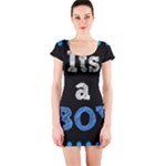 Its A Boy Black Short Sleeve Bodycon Dress