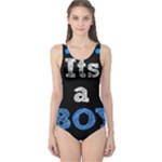 Its A Boy Black One Piece Swimsuit
