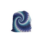 Purple & Aqua Spiral Fractal  Drawstring Pouch (Small)