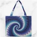 Purple & Aqua Spiral Fractal  Mini Tote Bag