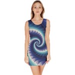 Purple & Aqua Spiral Fractal  Bodycon Dress