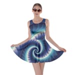 Purple & Aqua Spiral Fractal  Skater Dress