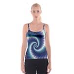 Purple & Aqua Spiral Fractal  Spaghetti Strap Top