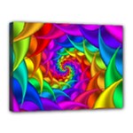 Psychedelic Rainbow Spiral Canvas 16  x 12  (Stretched)